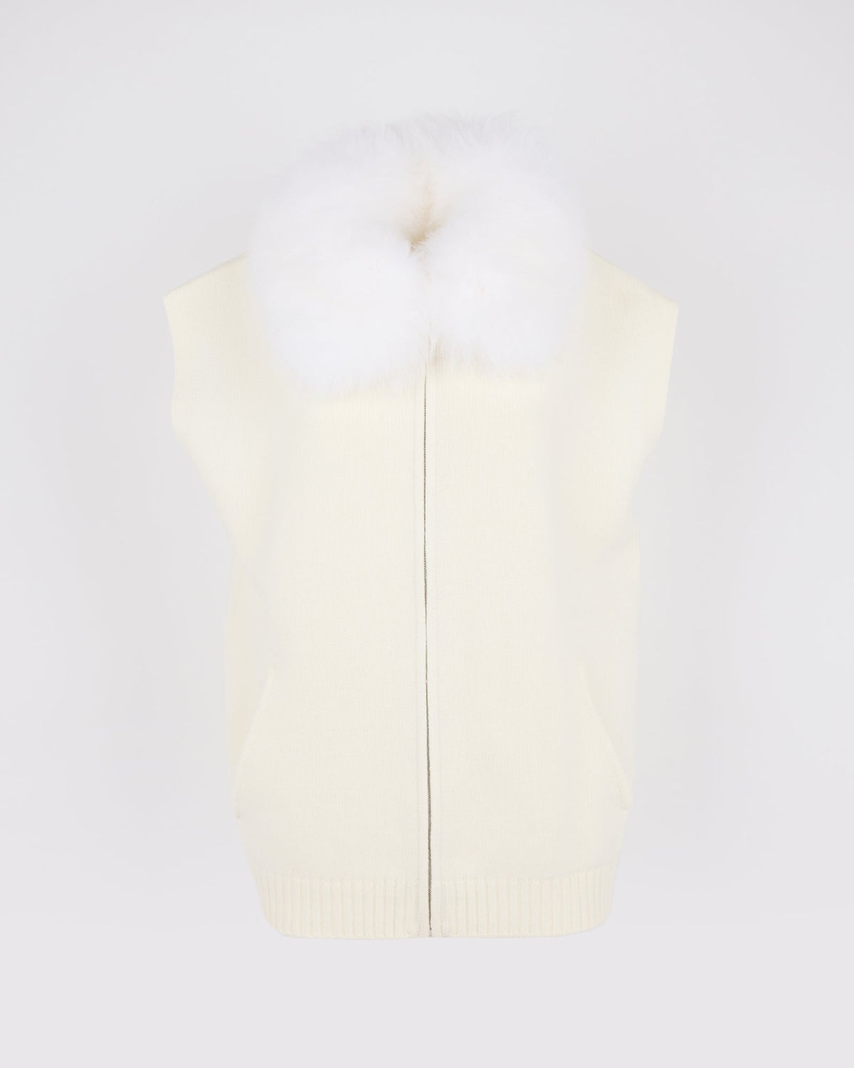 Merino knit and fox fur jacket