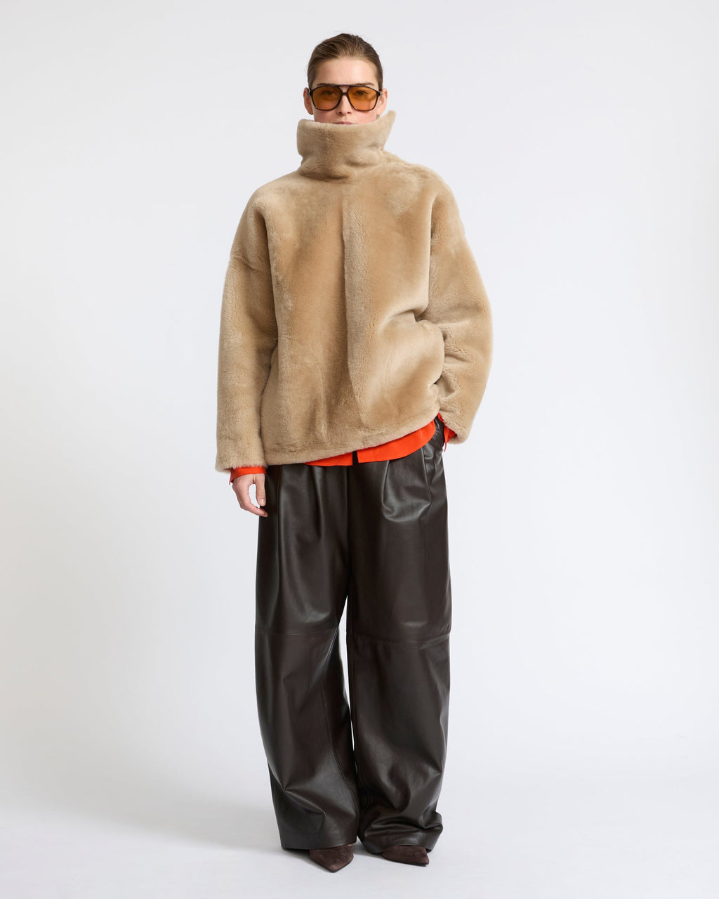 Lambskin shearling sweatshirt