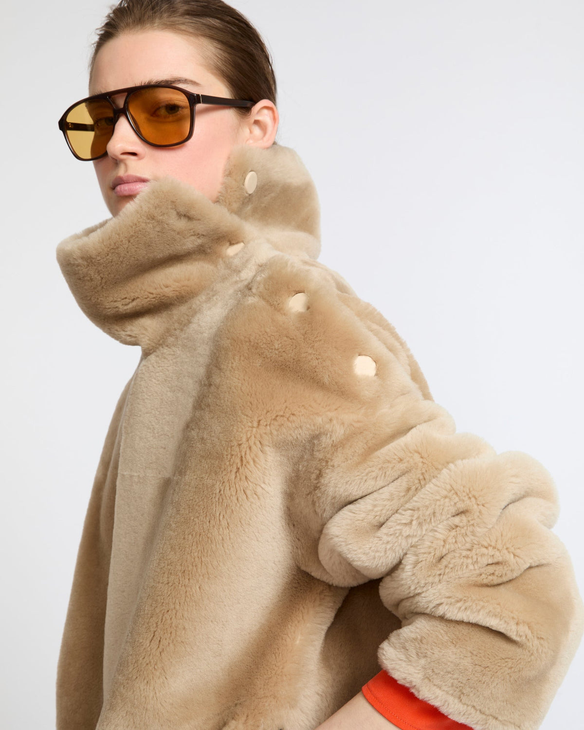 Lambskin shearling sweatshirt