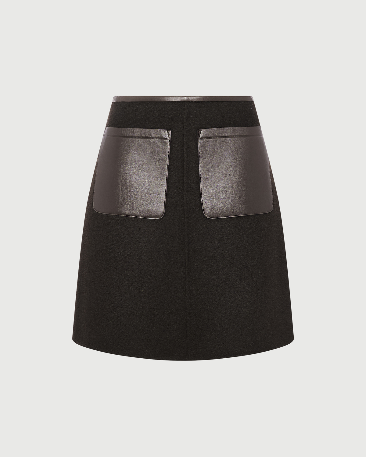 Double-sided wool and cashmere skirt