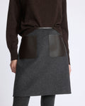 Double-sided wool and cashmere skirt