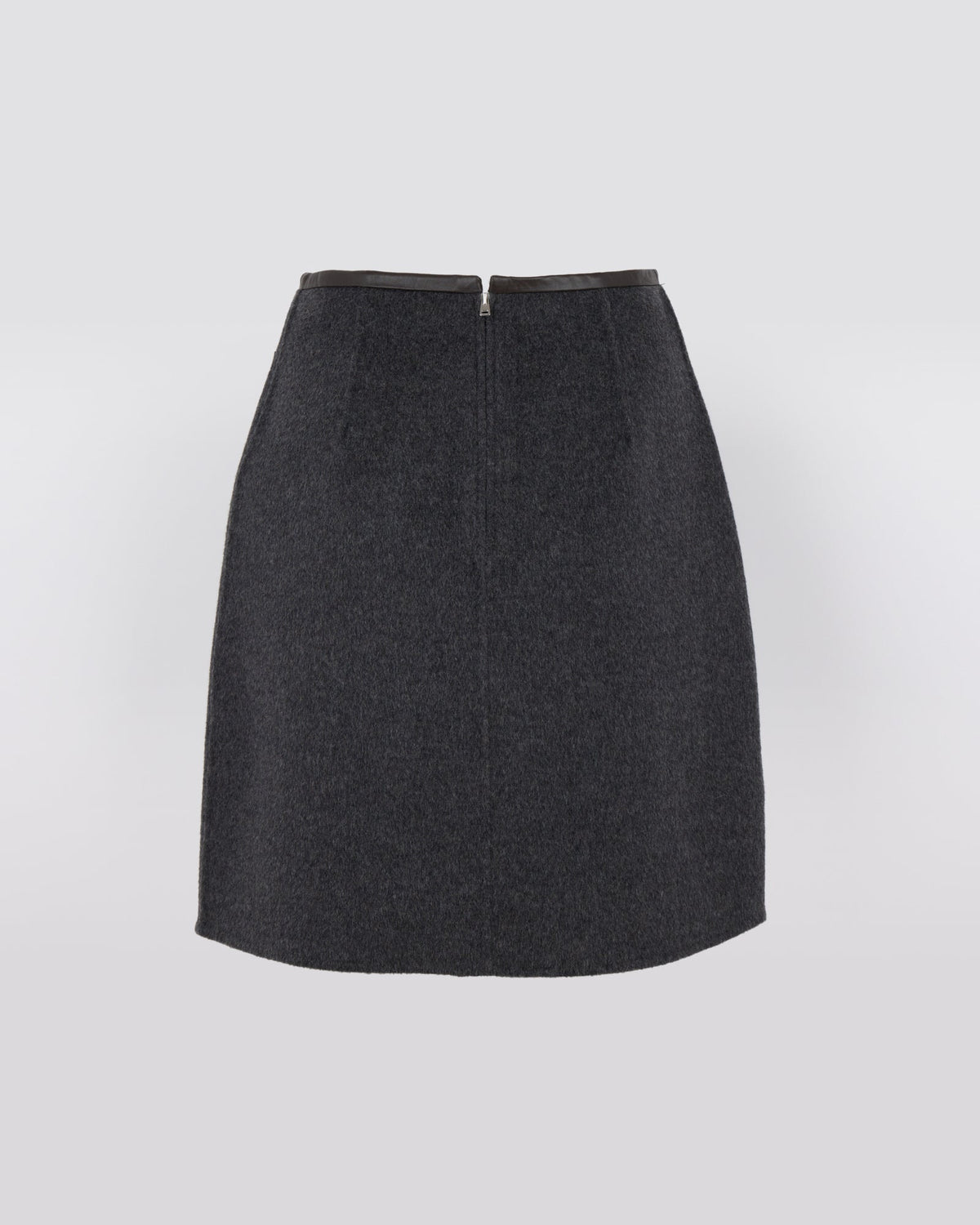 Double-sided wool and cashmere skirt
