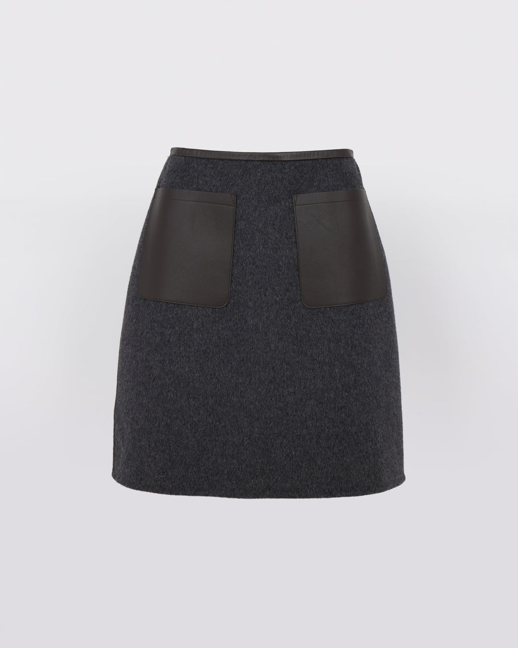 Double-sided wool and cashmere skirt