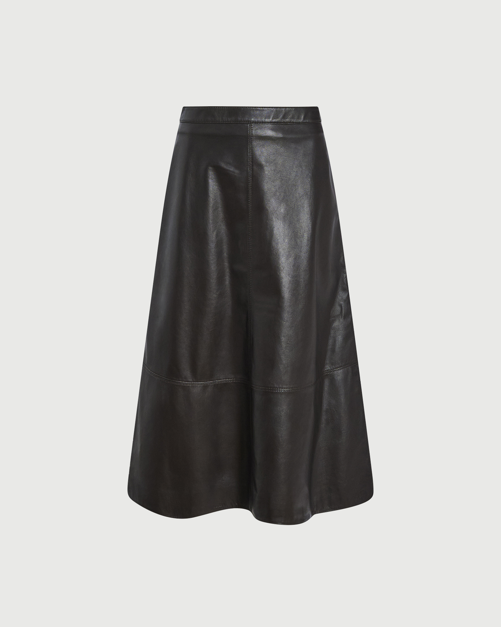 Long lambskin leather skirt