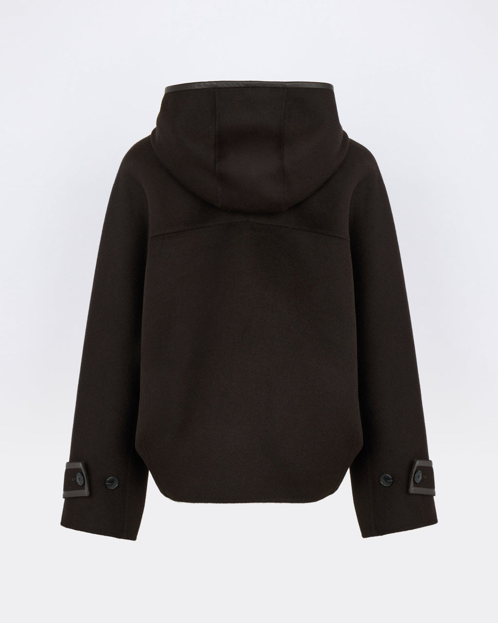 Double-sided cashmere wool hooded jacket