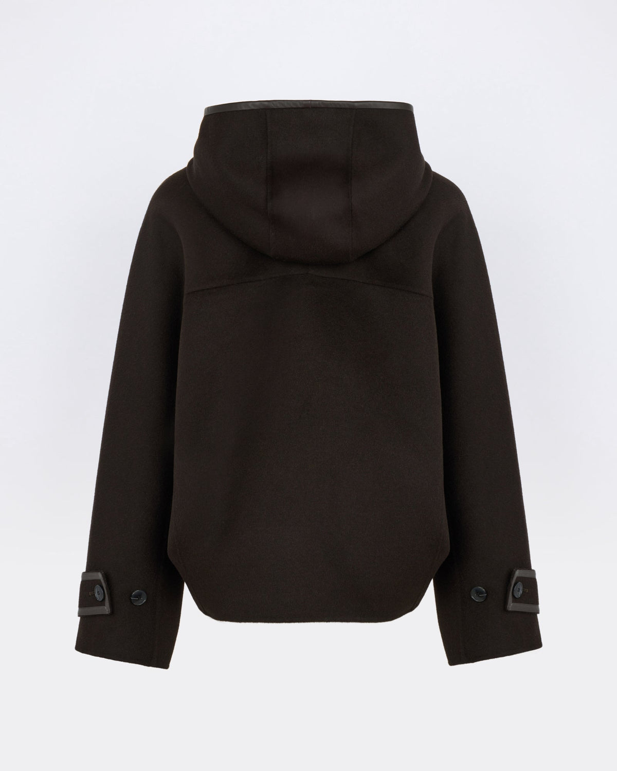 Double-sided cashmere wool hooded jacket