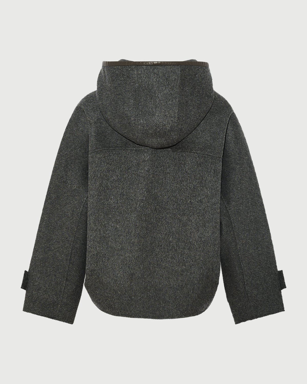 Double-sided cashmere wool hooded jacket