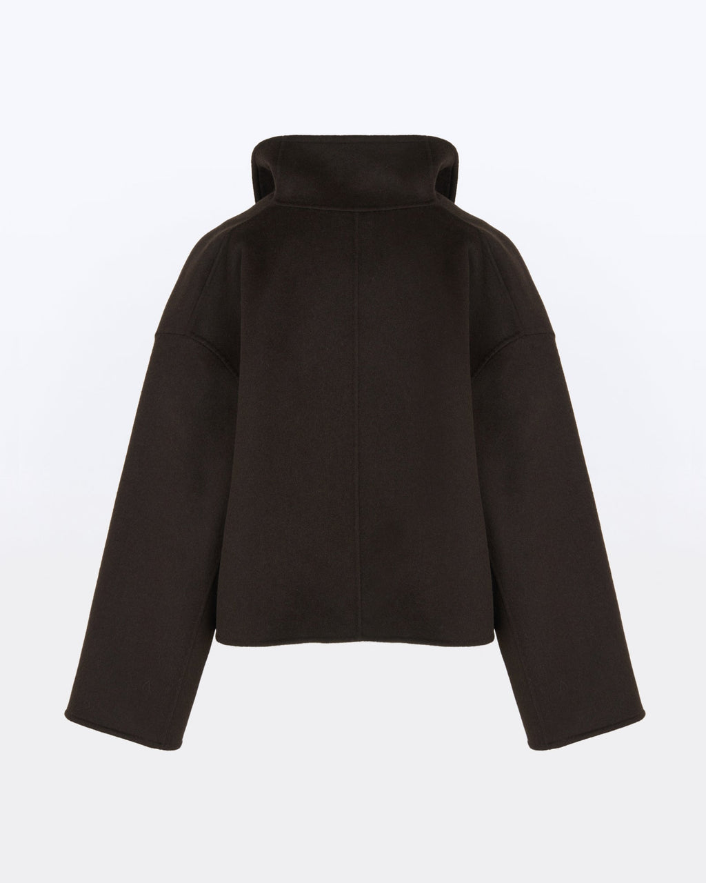 Short double-sided cashmere wool jacket with lambskin shearling