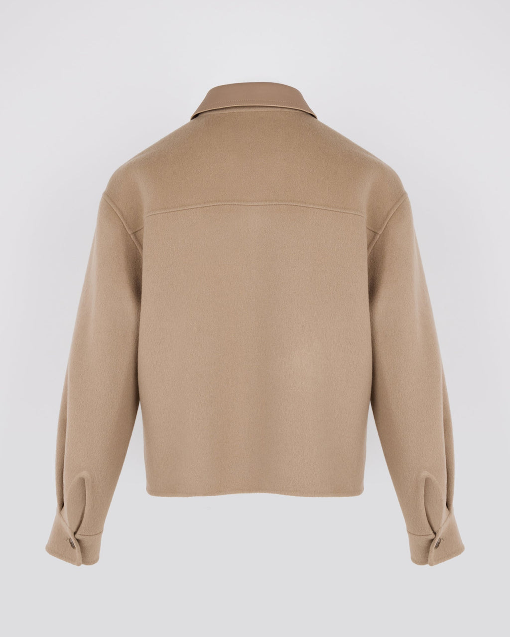 Short double-sided cashmere wool shirt