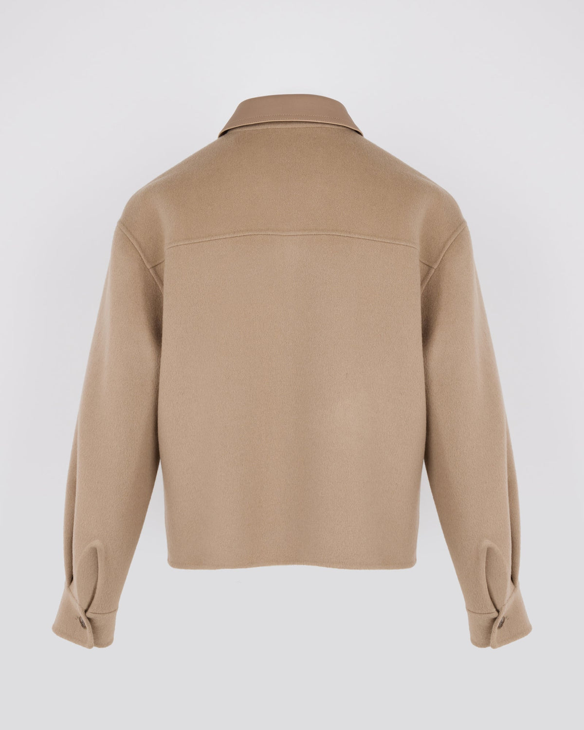 Short double-sided cashmere wool shirt