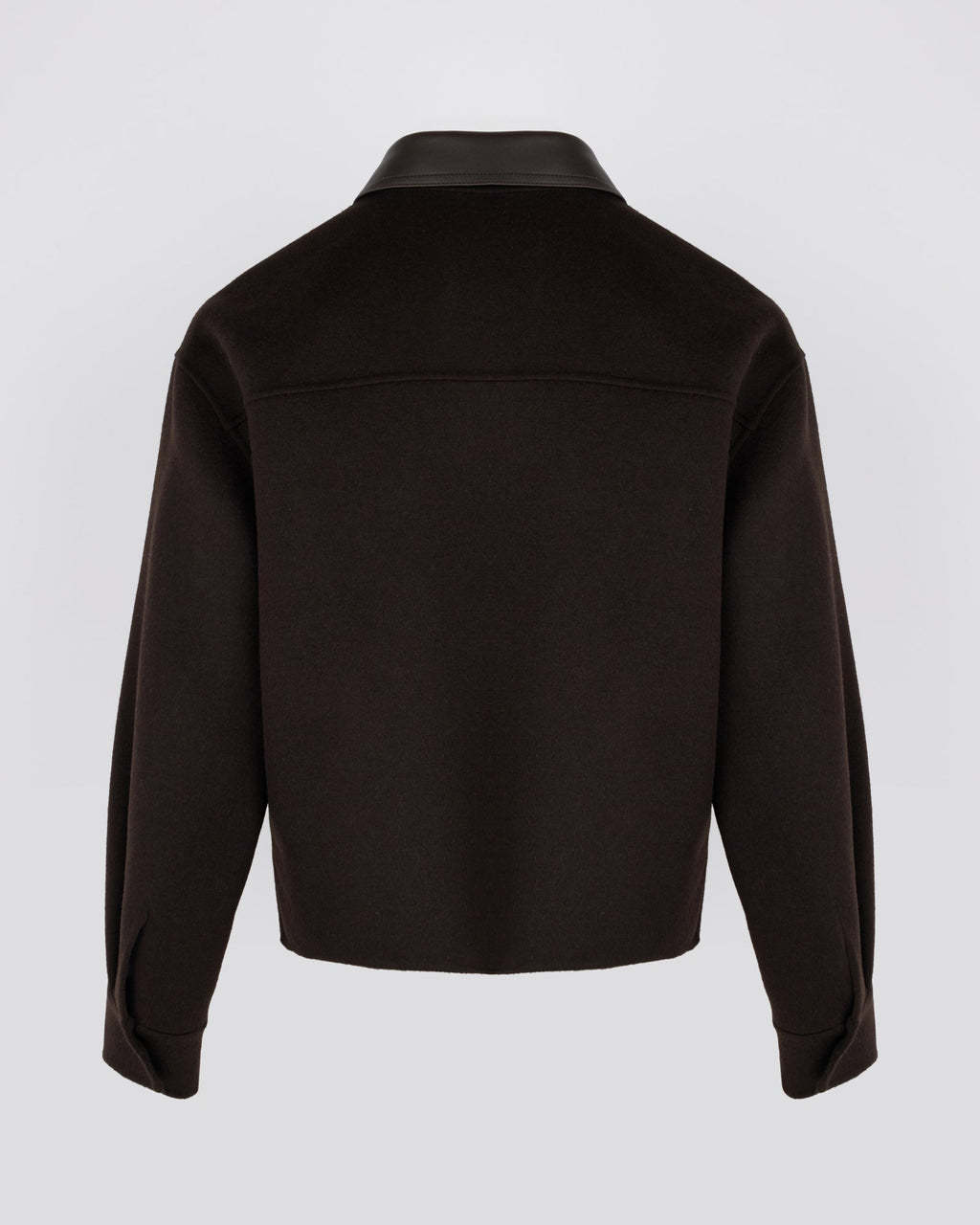Short double-sided cashmere wool shirt