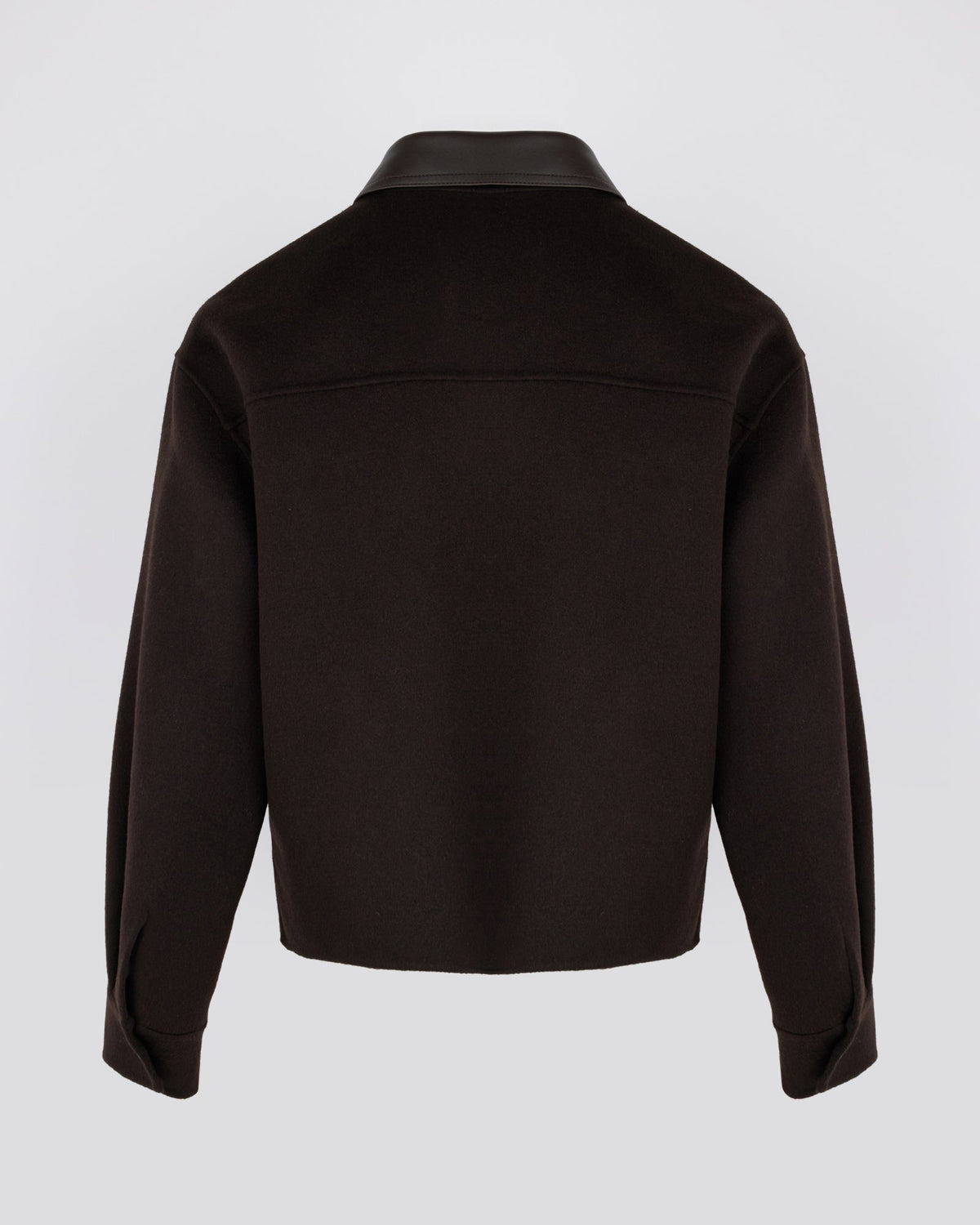 Short double-sided cashmere wool shirt