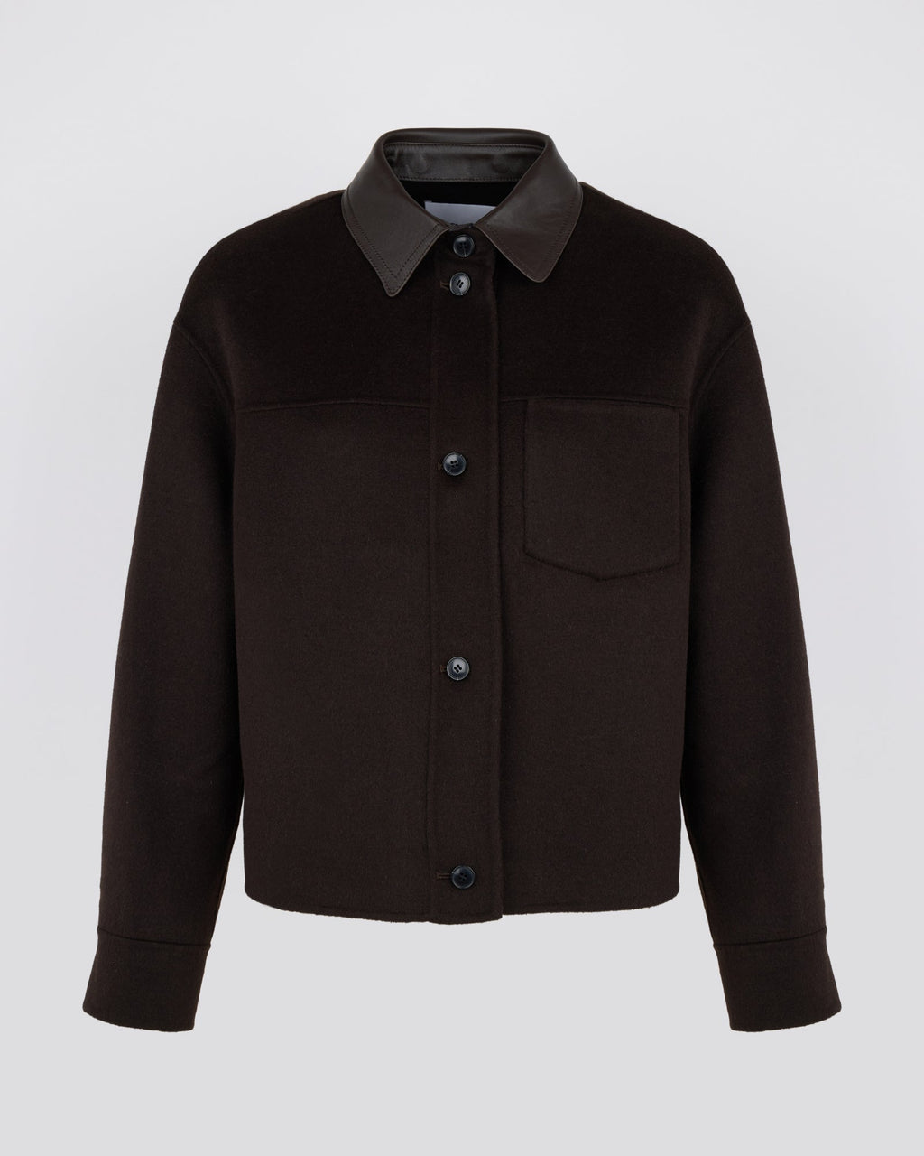 Short double-sided cashmere wool shirt