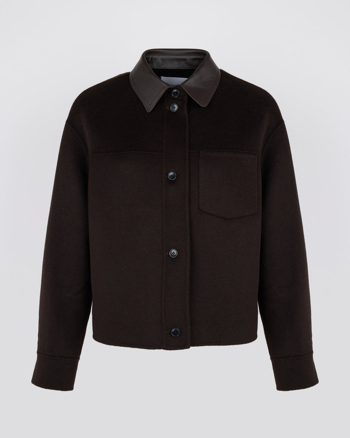 Short double-sided cashmere wool shirt
