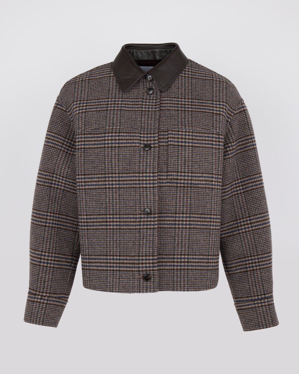 Short double-sided cashmere wool shirt