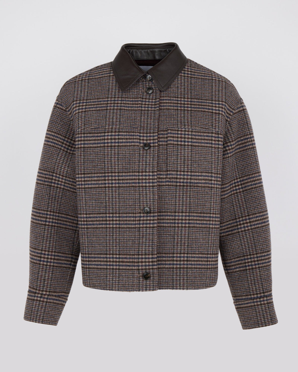 Short double-sided cashmere wool shirt