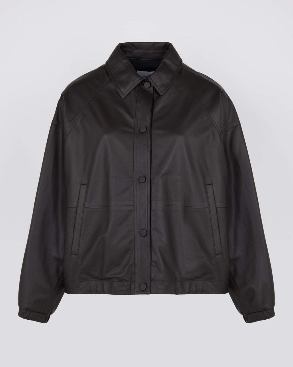 Short fine lambskin leather jacket