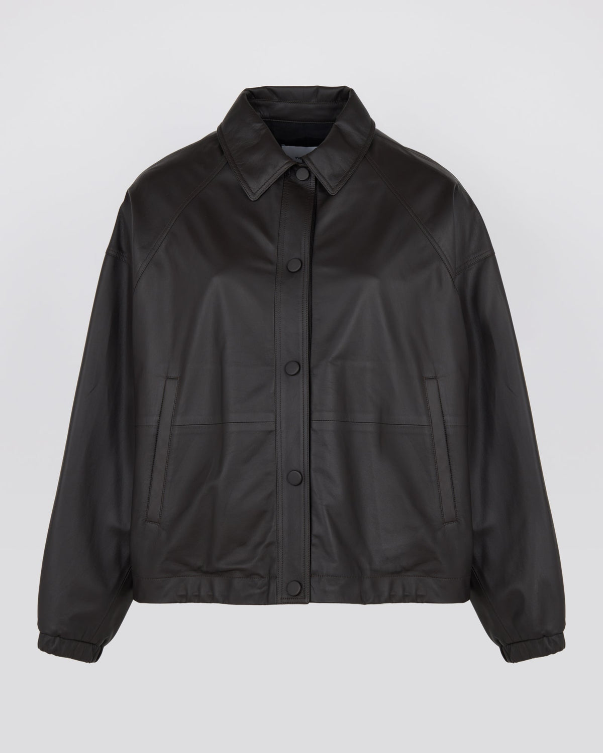 Short fine lambskin leather jacket