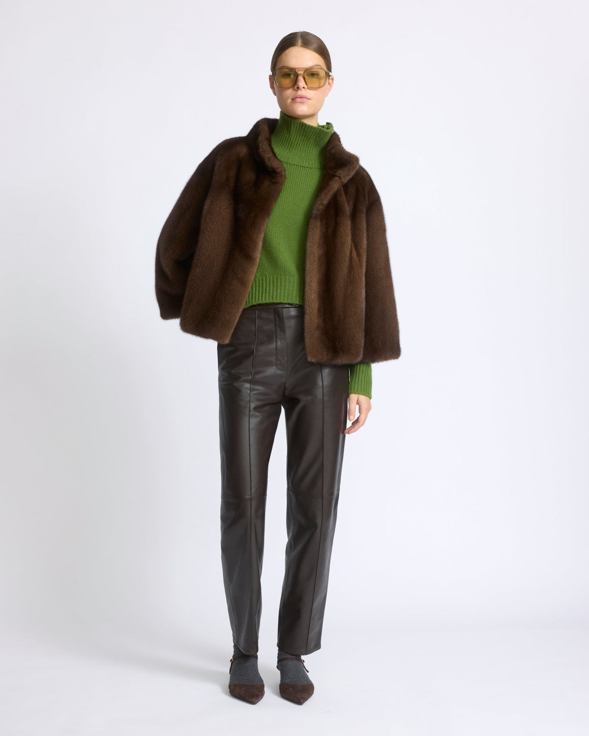 Long-haired mink fur jacket