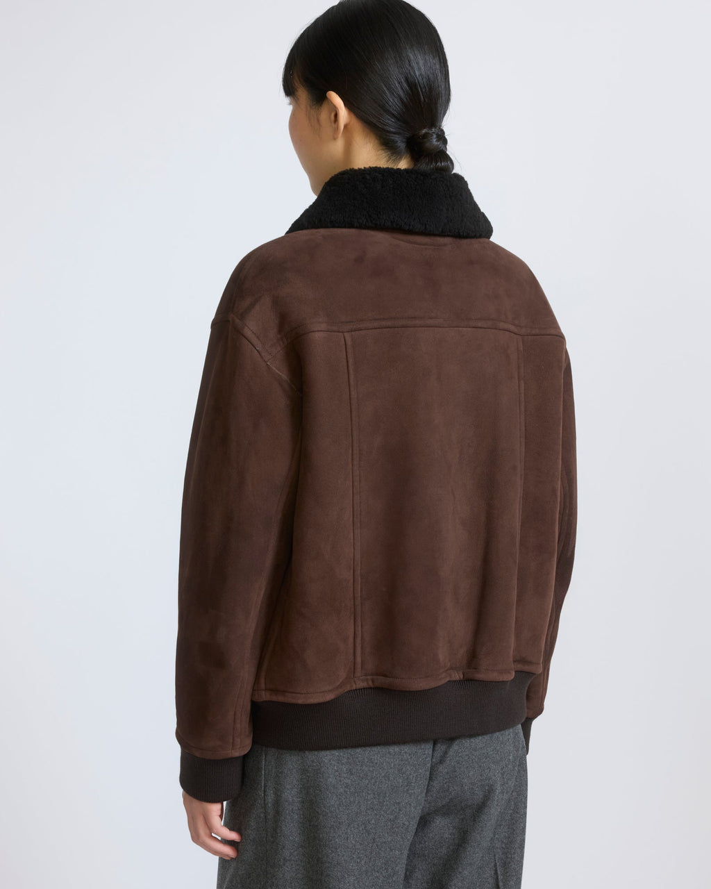 Lambskin shearling bomber jacket