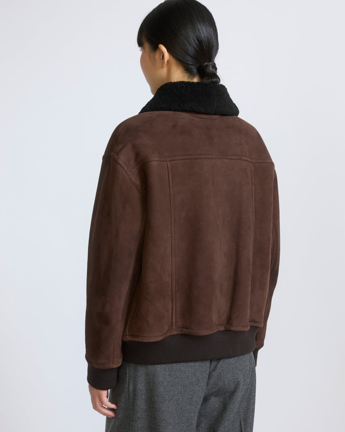 Lambskin shearling bomber jacket