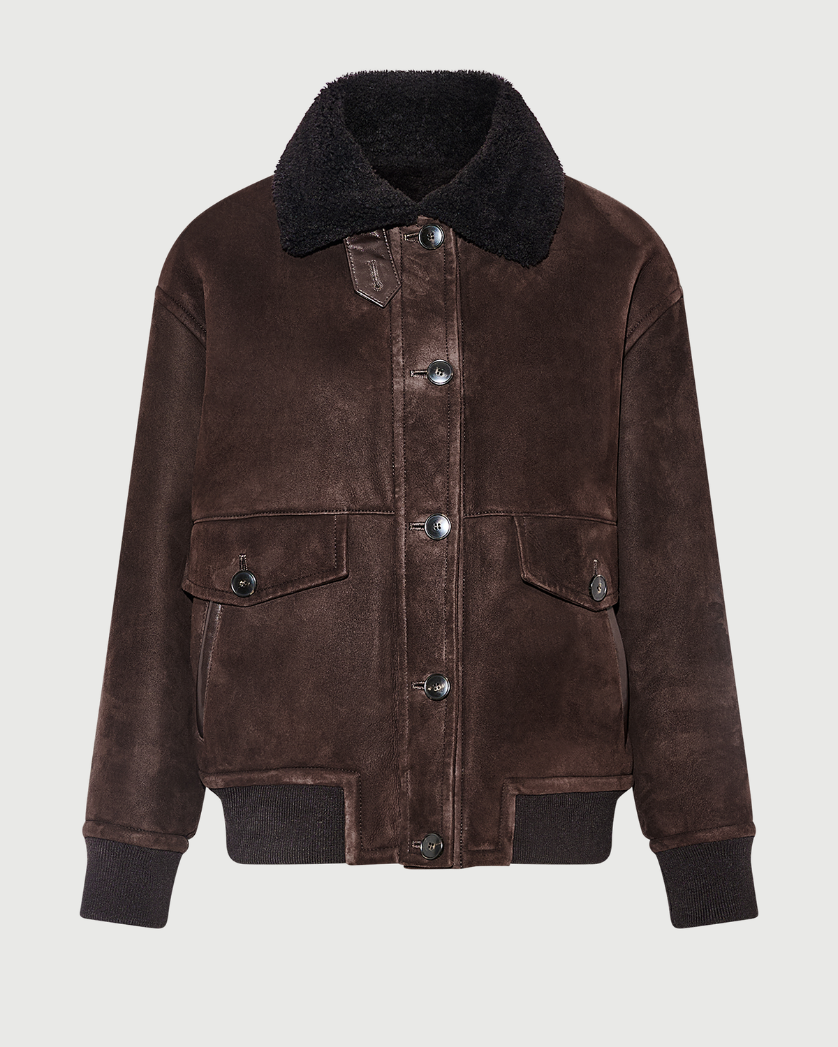 Lambskin shearling bomber jacket