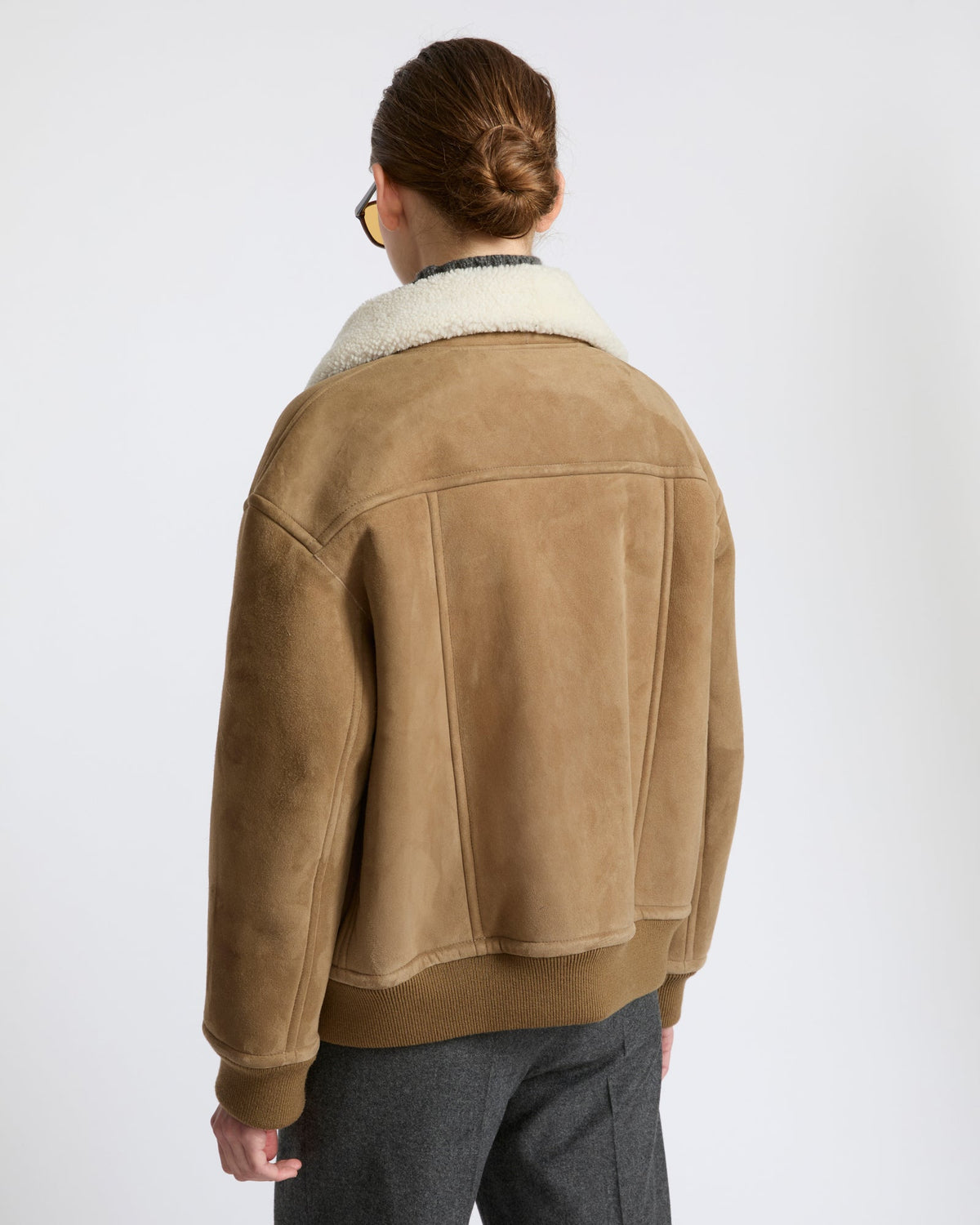 Lambskin shearling bomber jacket
