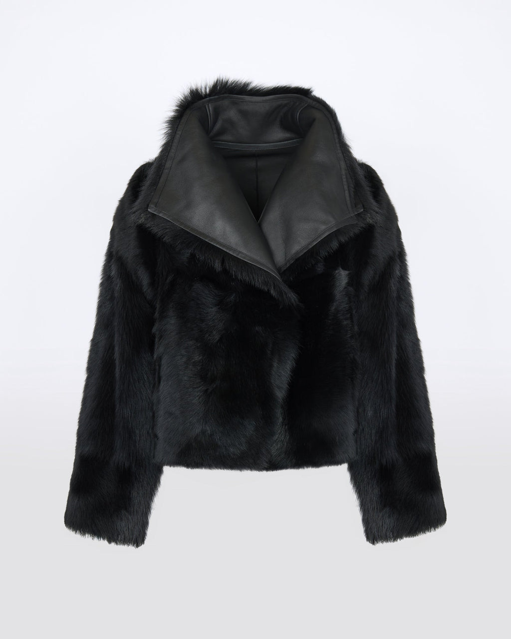 Reversible short Toscana lambskin shearling jacket