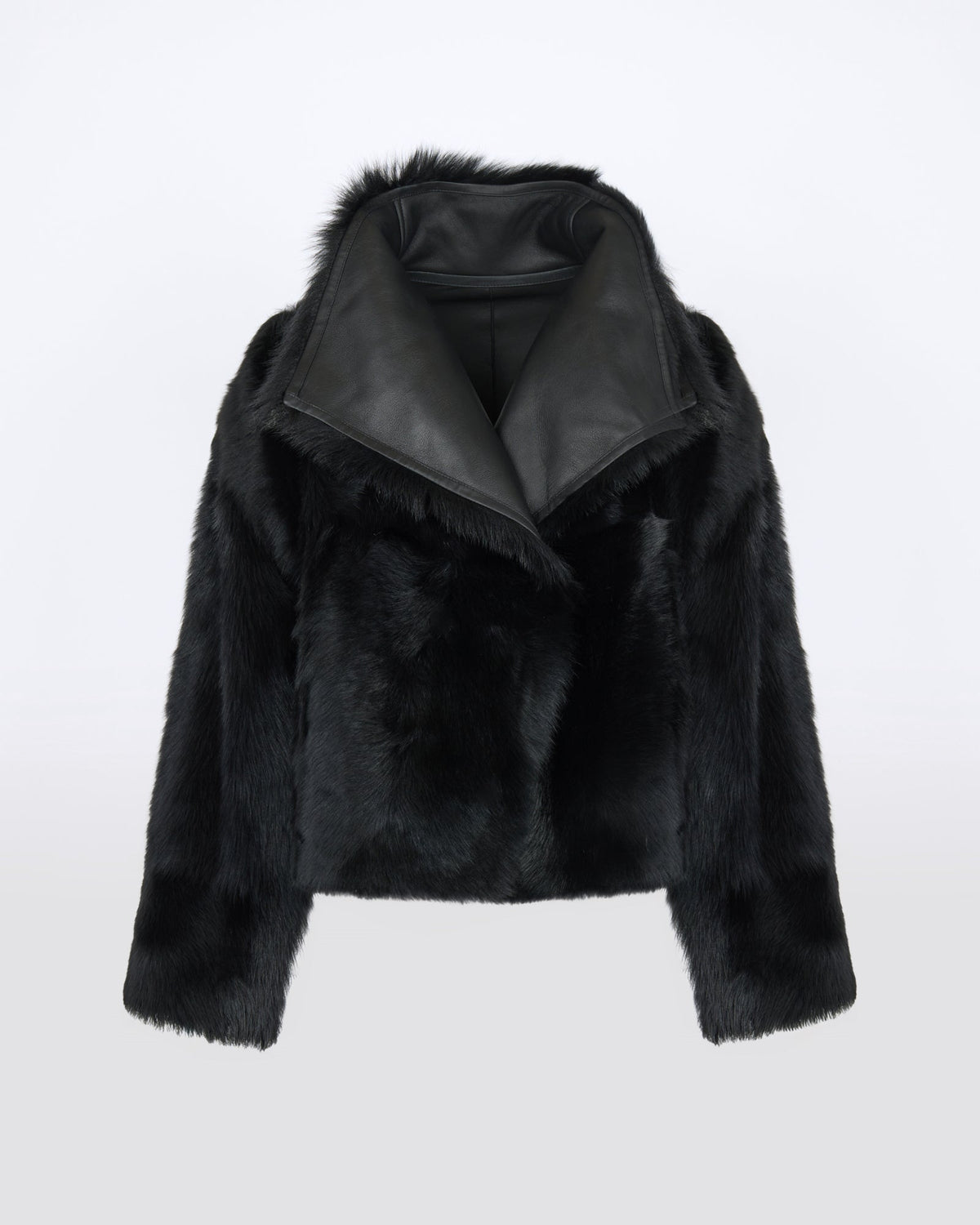 Reversible short Toscana lambskin shearling jacket