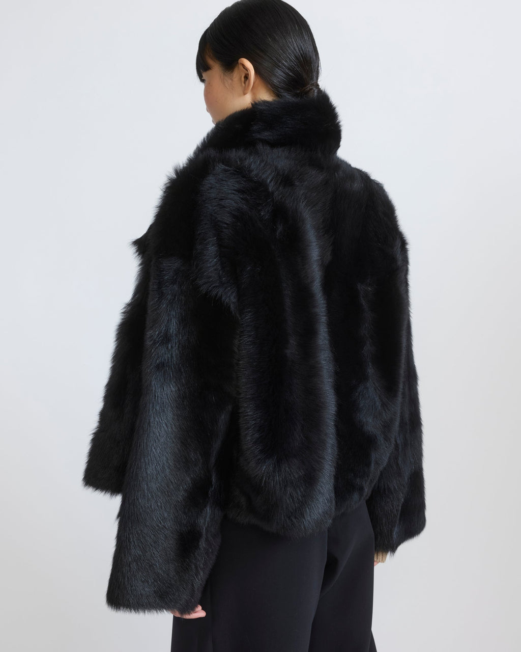 Reversible short Toscana lambskin shearling jacket