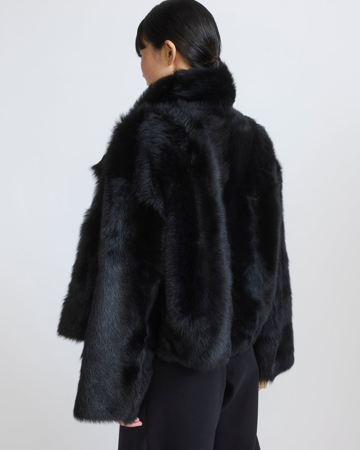 Reversible short Toscana lambskin shearling jacket