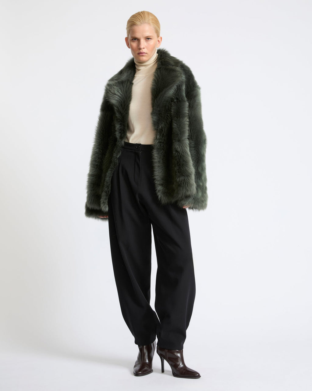 Toscana lambskin shearling pea coat