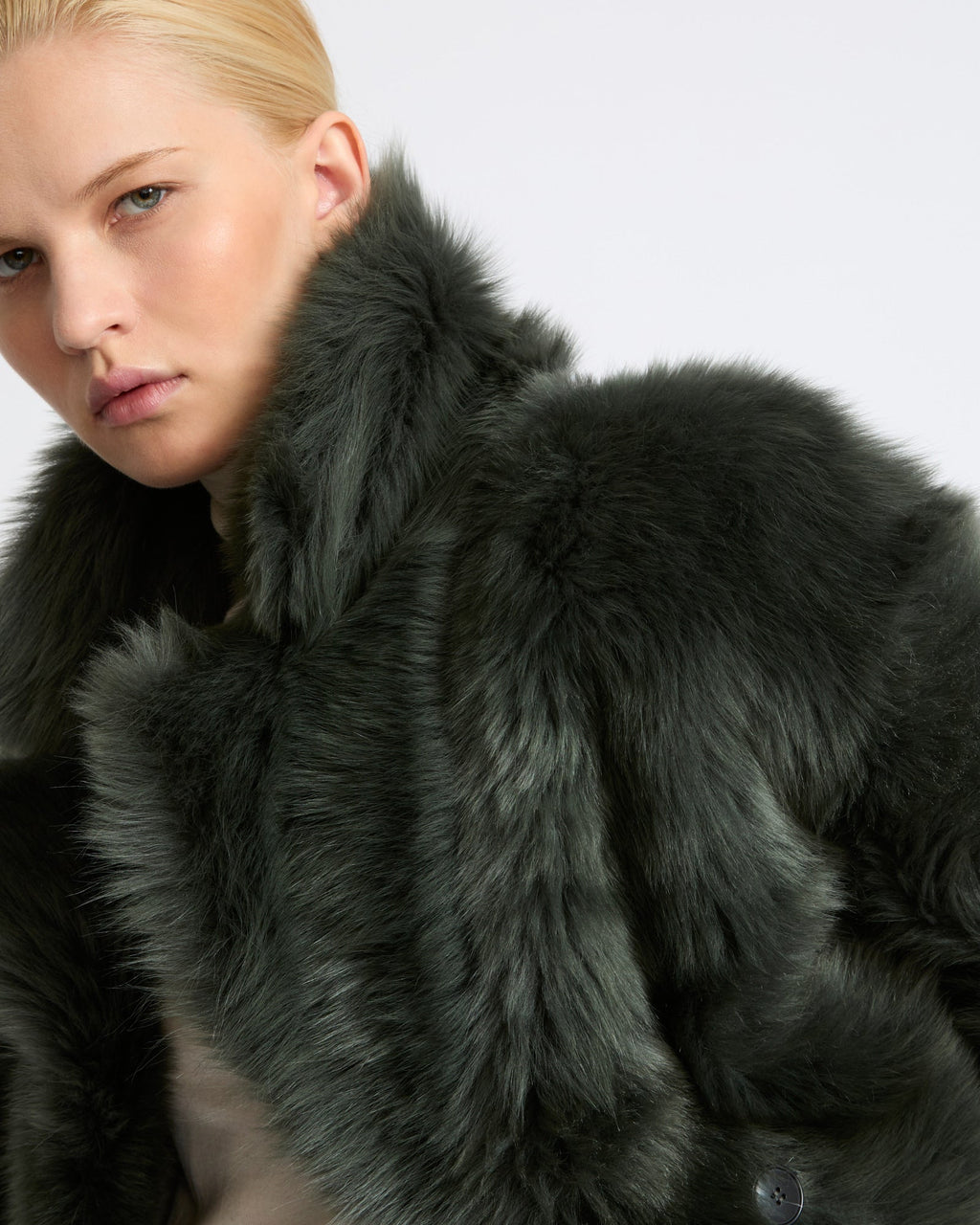 Toscana lambskin shearling pea coat