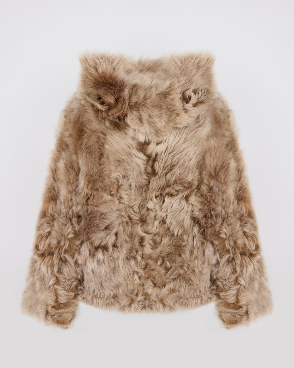 Reversible hooded Toscana lambskin shearling jacket