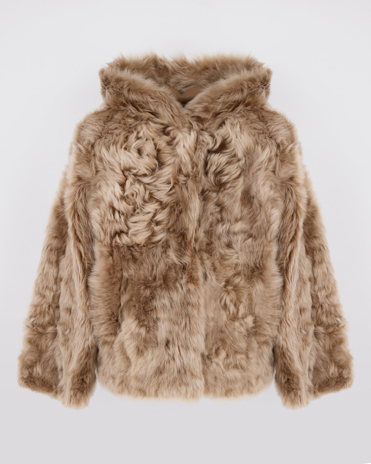 Reversible hooded Toscana lambskin shearling jacket