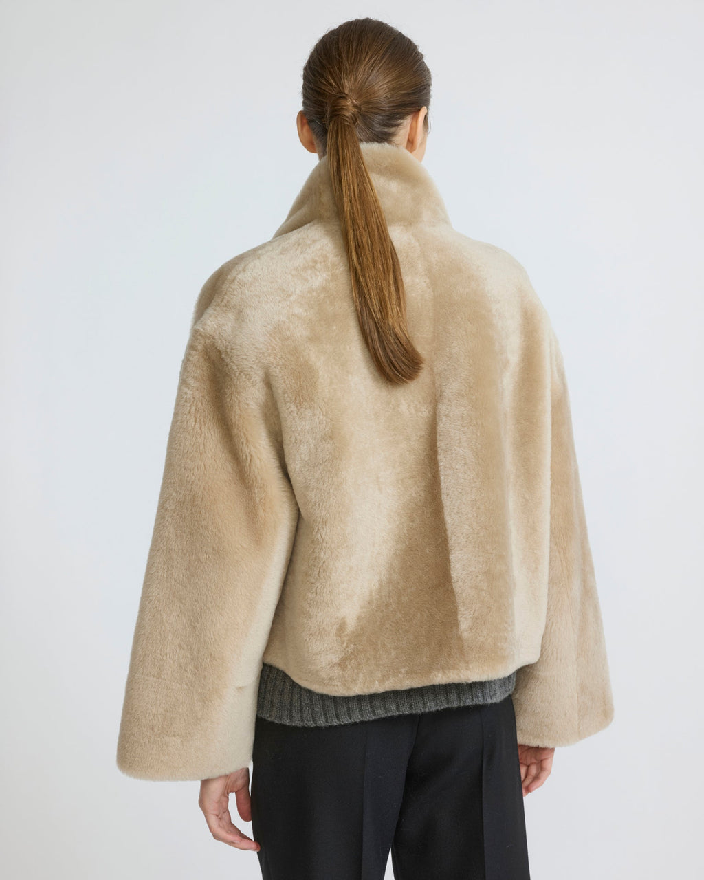 Reversible short Lacon lambskin shearling jacket