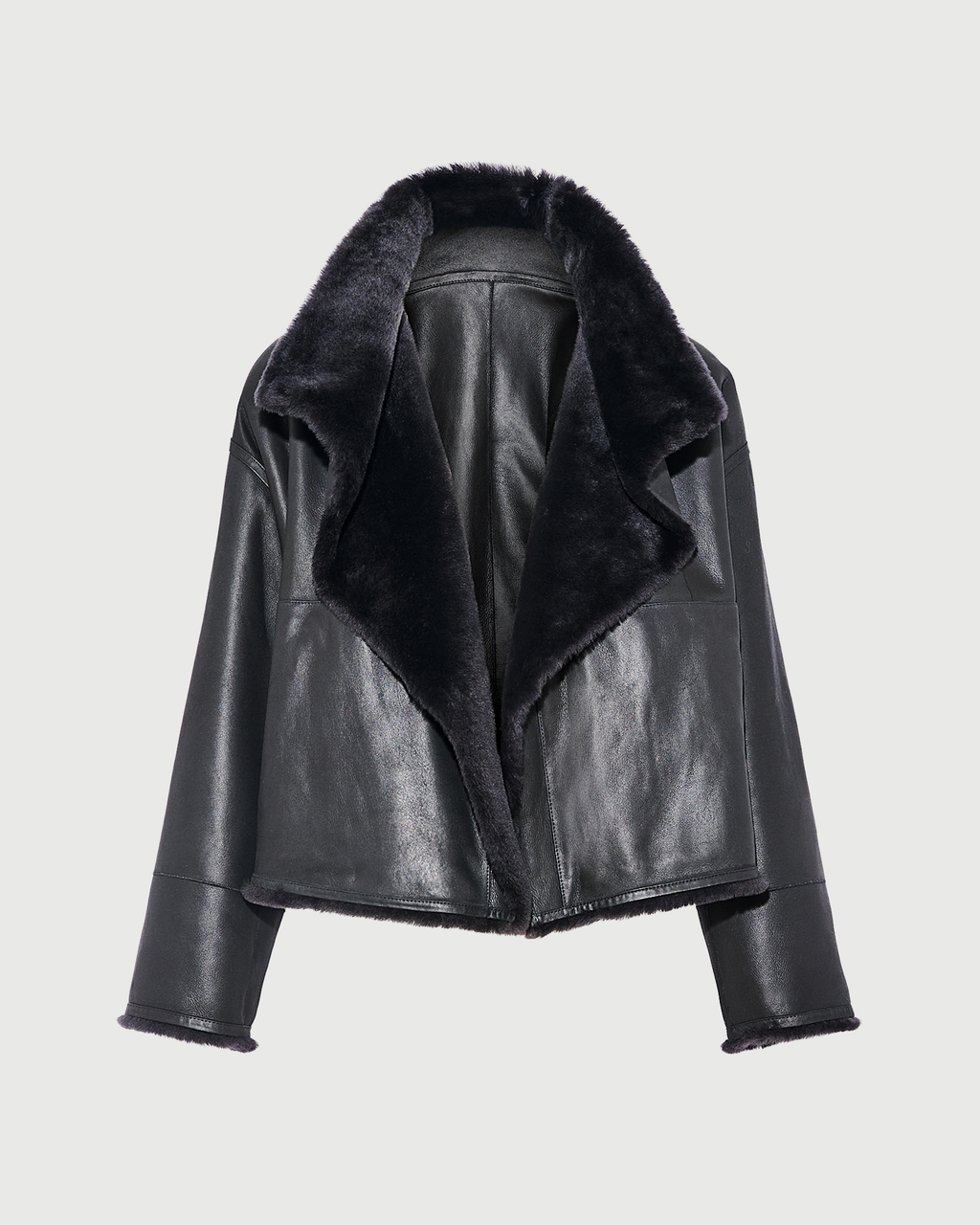 Reversible short Lacon lambskin shearling jacket