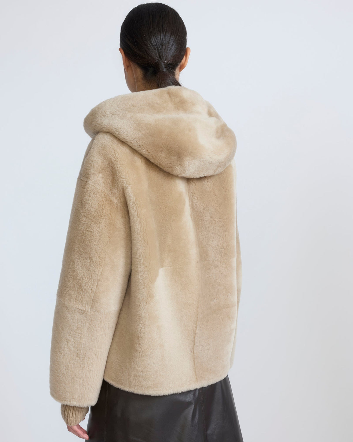 Hooded Merino lambskin shearling jacket