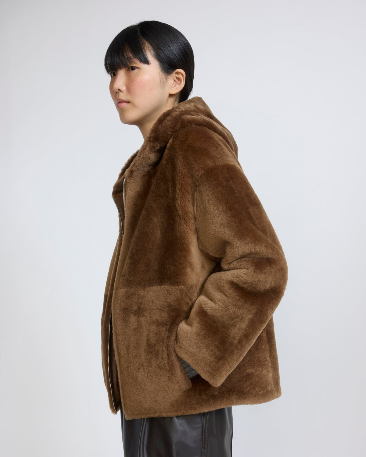 Hooded Merino lambskin shearling jacket