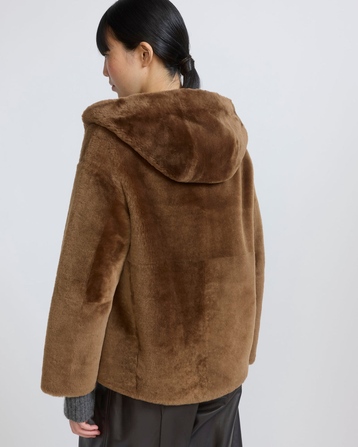 Hooded Merino lambskin shearling jacket