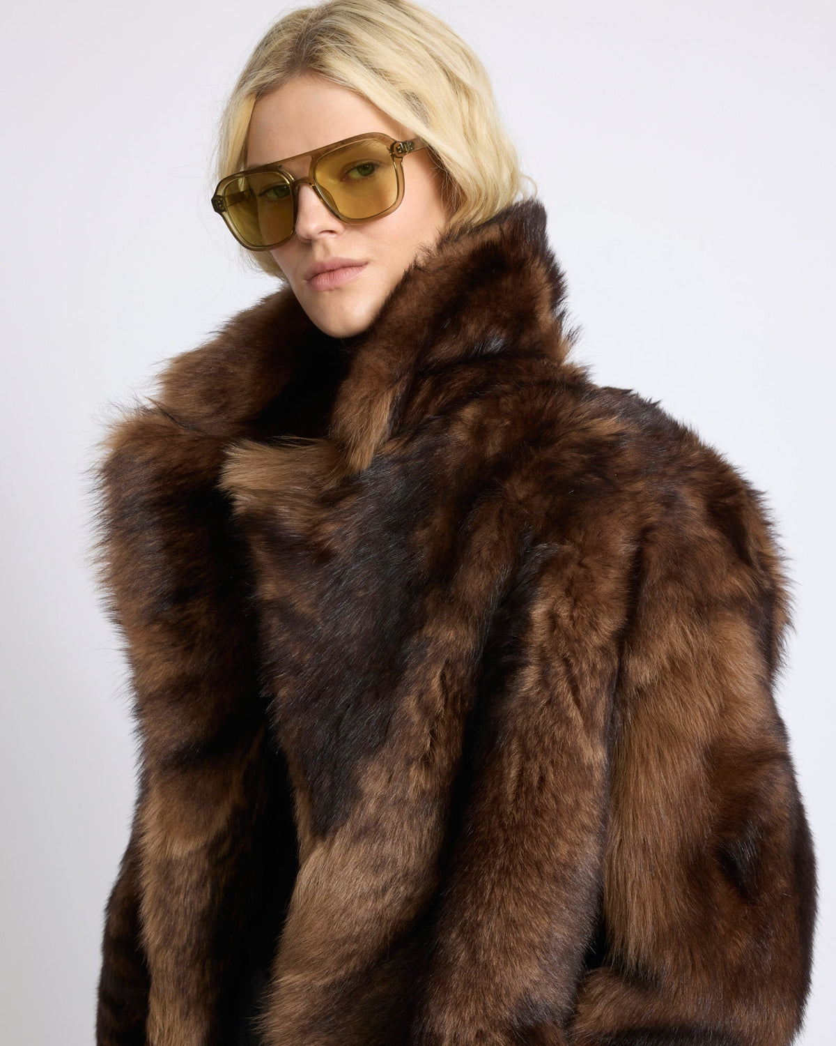 Toscana lambskin shearling pea coat