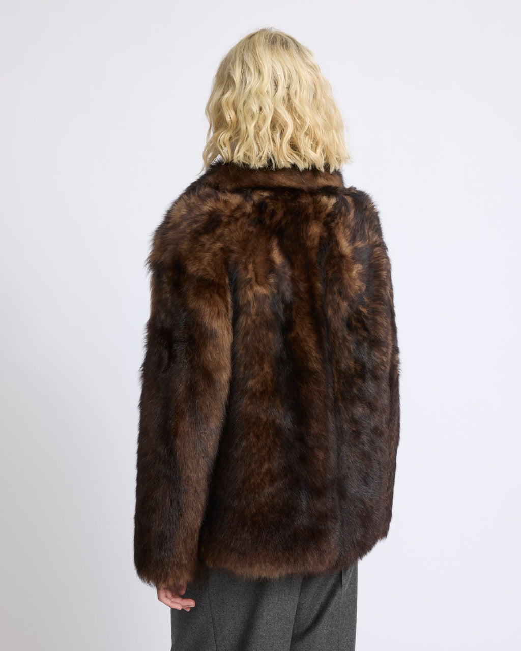Toscana lambskin shearling pea coat