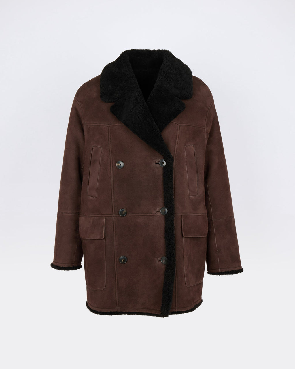 Curly Merino lambskin shearling pea coat