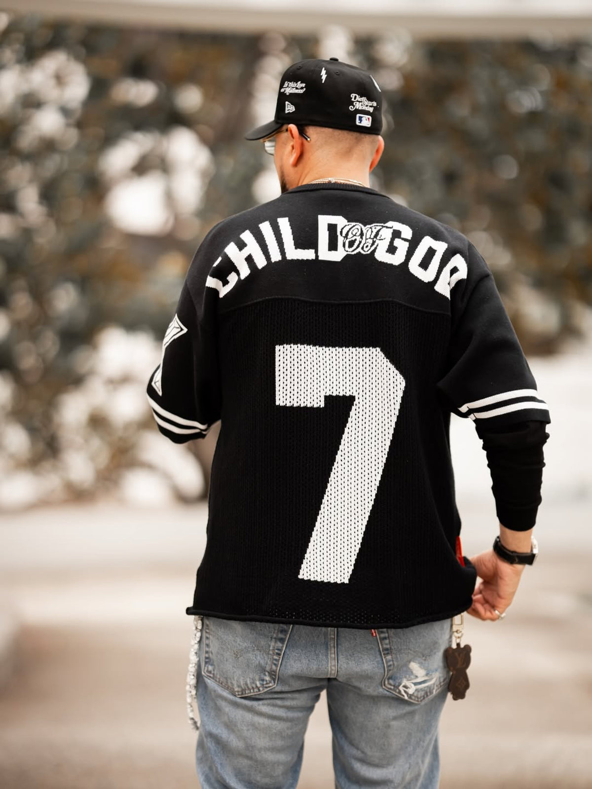Child of God Knitted Jersey - Covenant Black (Oversized Fit)