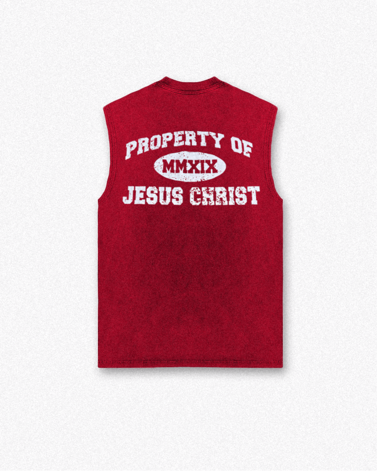 Jesus is King Muscle Tee - Vintage Red
