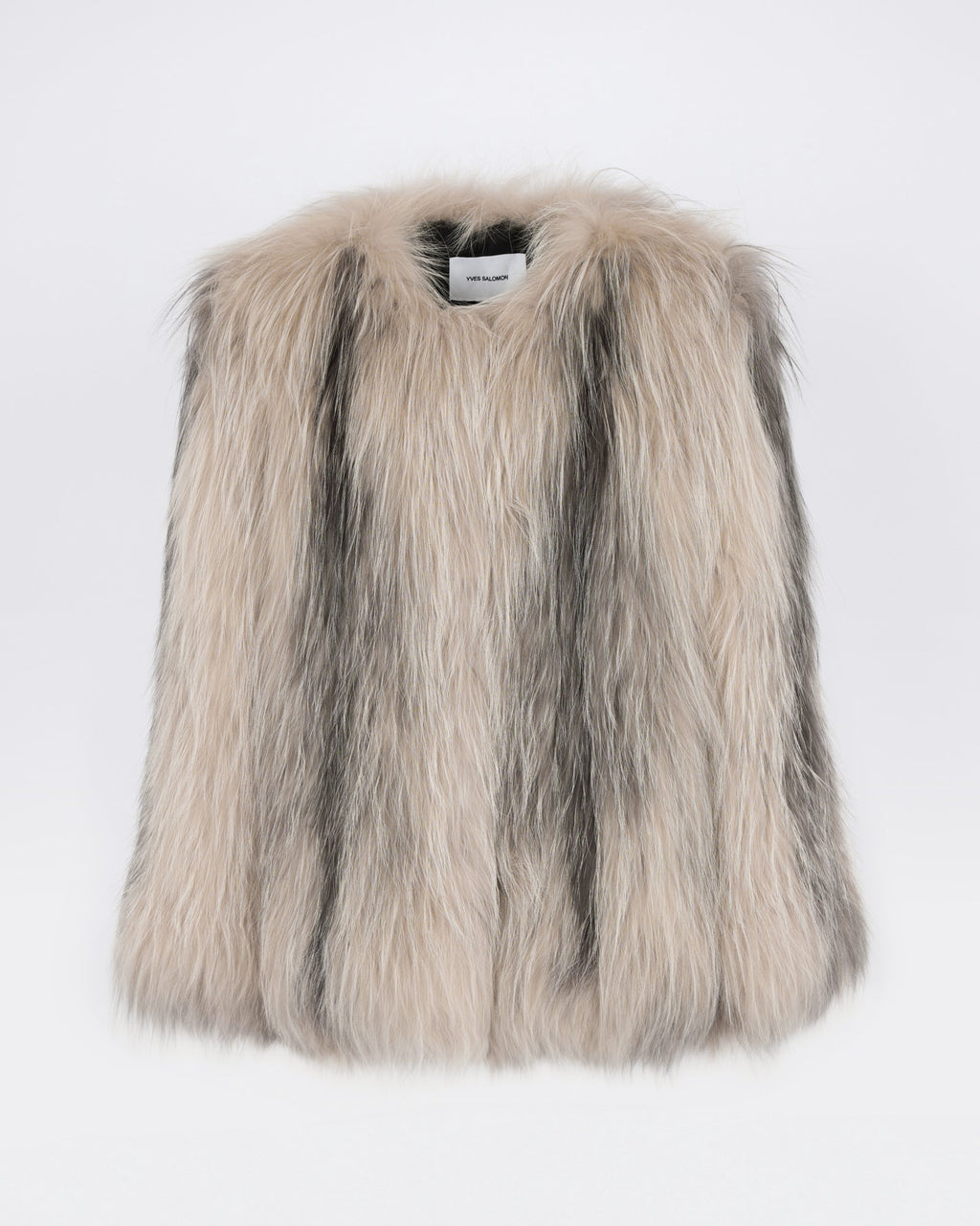 Knitted short fox fur jacket