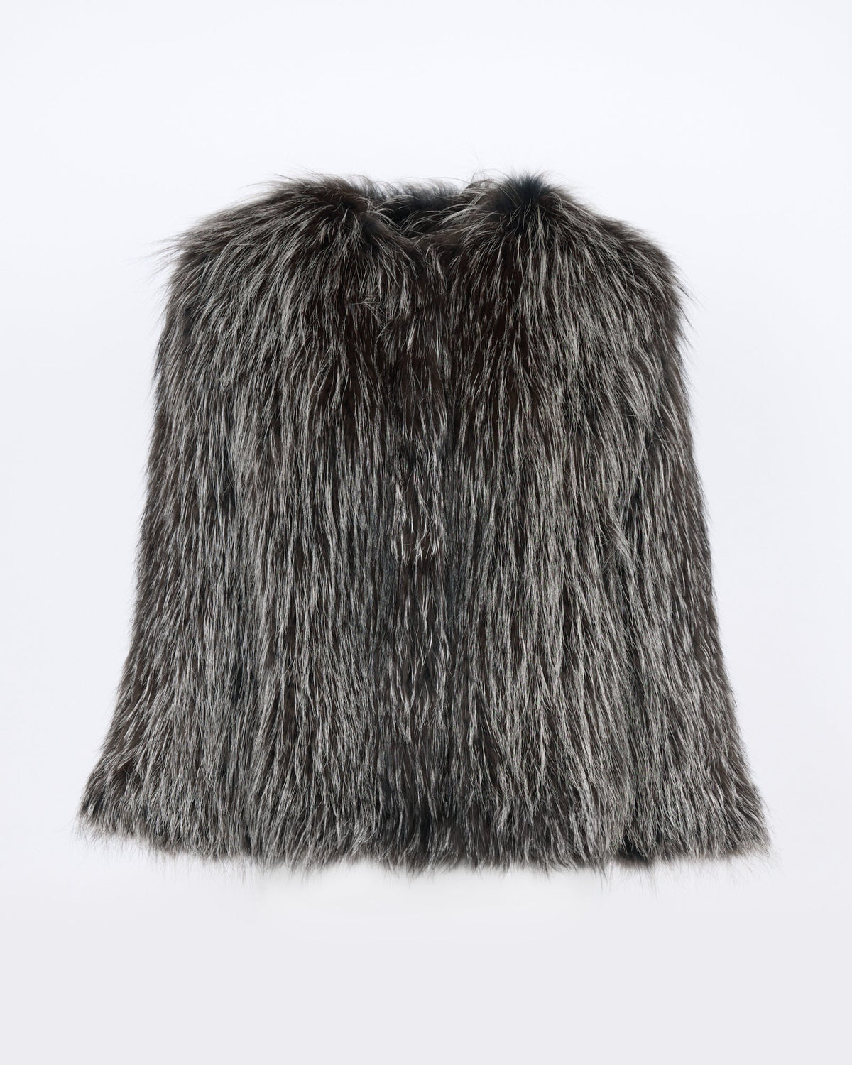 Knitted short fox fur jacket