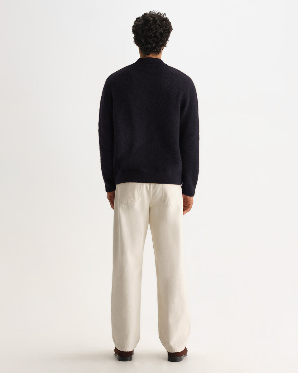 Ashford - Navy Fluffy Wool Polo