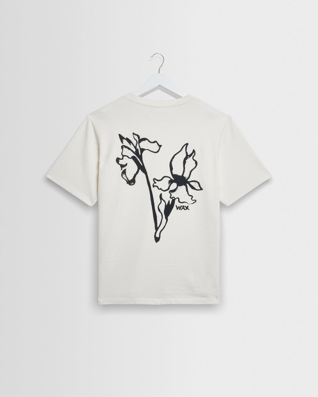 Dean - Off White And Black Painted Flower Print T-Shirt
