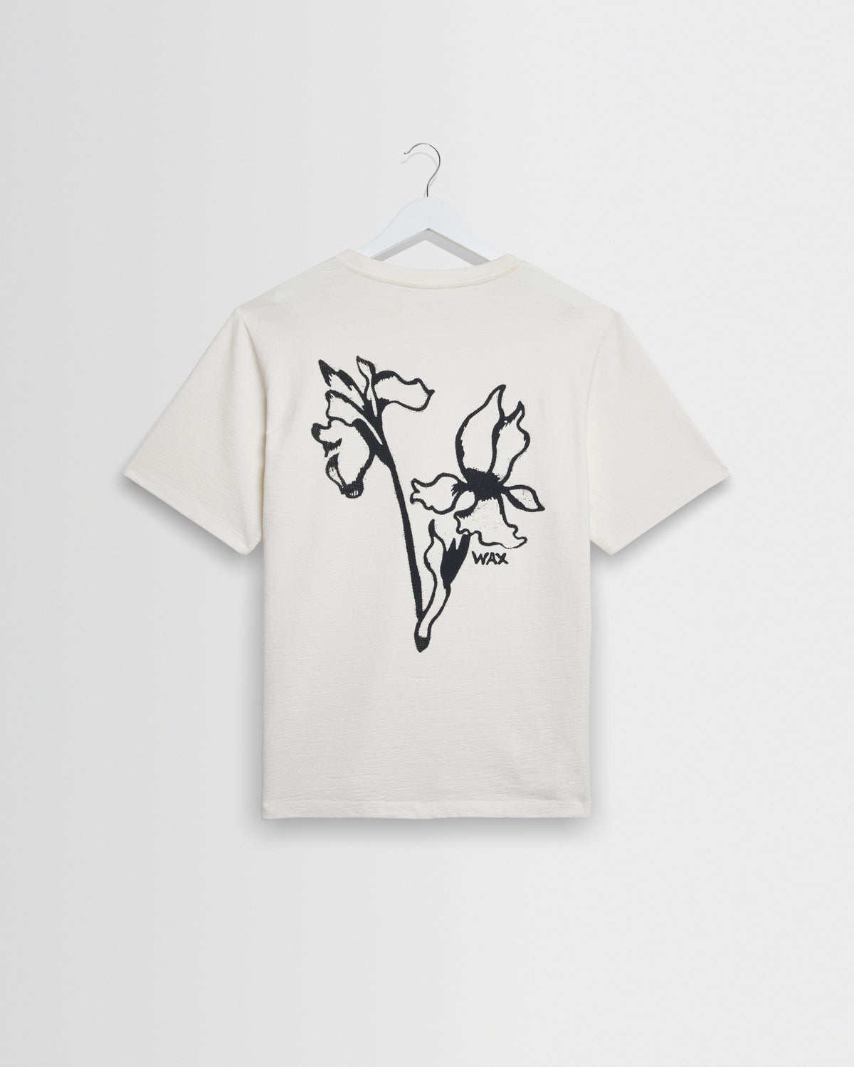Dean - Off White And Black Painted Flower Print T-Shirt